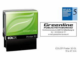Tekststempel Colop 30 green line personaliseerbaar 5regels 47x18mm