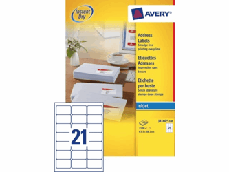 ETIKET AVERY J8160-100 63.5X38.1MM 2100ST artikel afbeelding