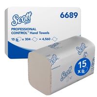 Handdoek KC Scott i-vouw 1-laags 21x20cm wit 15x304st 6689