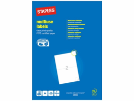 Staples Universele etiketten 210 x 148 mm (pak 200 stuks)