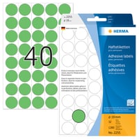 Etiket HERMA 2255 rond 19mm groen 1280 stuks