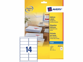 Etiket Avery J8163-10 99.1x38.1mm wit 140stuks