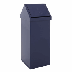 Afvalbak voor kringloopmateriaal met tuimeldeksel inhoud 110 l, b x h x d = 360x1000x360 mm blauw artikel afbeelding