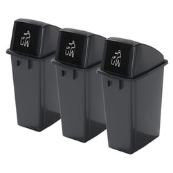 Robuuste verzamelbak voor recyclebaar materiaal met deksel inhoud 60 l, hoge deksel, VE = 3 stuks inwerpklep