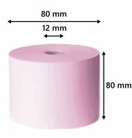 Kassarollen 80x80x12, 75 meter, thermisch roze