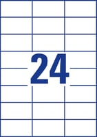 Etiket Avery Zweckform 3474 70x37mm wit 2400stuks