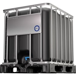 IBC-container met VN-goedkeuring, UV-bescherming inhoud 1000 l, zwart op kunststof pallet