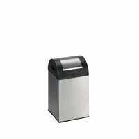 Zelfdovende afvalbak voor kringloopmateriaal inhoud 43 l, b x h x d = 320x600x320 mm roestvast staal