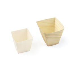 Bakje hout conisch 110ml, (FSC®), 55 x 55 x h55 mm