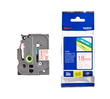 Brother TZe tape voor P-Touch 18 mm, rood op wit