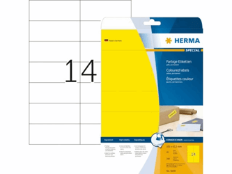 ETIKET HERMA SUPERPRINT 5058 105X42.3MM 280ST GEEL artikel afbeelding