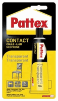 Contactlijm Pattex transparant tube 50gram op blister