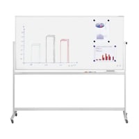 Schrijfbord mobiel plaatstaal, geëmailleerd (Bordbreedte: 1500 mm; Bordhoogte: 1000 mm; Framekleur: blank aluminiumkleurig; Gewicht: 19 kg; Hoogte: 1000 mm)