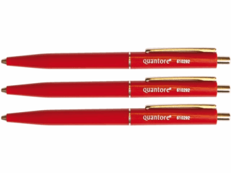 BALPEN QUANTORE DRUKKNOP EN METALEN CLIP ROOD artikel afbeelding