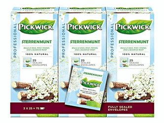 Pickwick Professional Sterrenmunt, theezakjes, cafeïnevrij, doos, 50 g (pak 75 stuks) artikel afbeelding