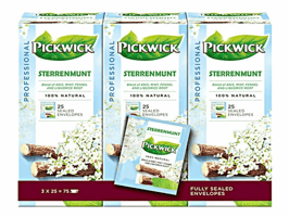 Pickwick Professional Sterrenmunt, theezakjes, cafeïnevrij, doos, 50 g (pak 75 stuks)