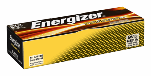 BATTERIJ ENERGIZER INDUSTRIAL 9V ALKALINE artikel afbeelding