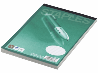 Staples Recycled schrijfblok A5, gelijnd (pak 5 x 100 vel) artikel afbeelding