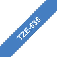 Labeltape Brother P-touch TZe-535 standaard 12mm wit op blauw