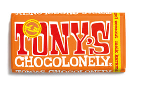 Chocolade reep Tony's 180gr karamel zeez