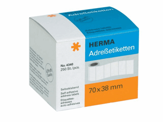 Herma Etiket op rollen 70 x 38 mm wit (rol 250 stuks) artikel afbeelding