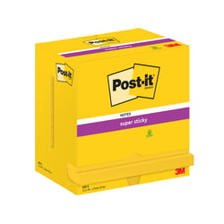 Memoblok Post-it 655 Super Sticky 76x127mm neon geel