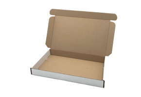 Brievenbusdoos A5 255x160x28mm (microgolfkarton) met bovenklep. Kleur: Wit