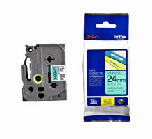 Brother TZe tape voor P-Touch 24 mm, zwart op groen