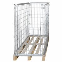 Gaas-opzetframe voor EUR-poolpallet met klep aan 1 frontwand nuttige hoogte (Gewicht: 37 kg; Hoogte: 1200 mm; Nuttige hoogte: 1160 mm; Stapellast: 2000 kg)