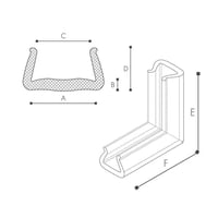 Nomapack Schuimprofiel U-Tulip Hoekstuk, 80-100mm (Doos 280 stuks)