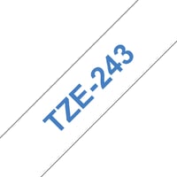 Labeltape Brother P-touch TZe-243 standaard 18mm blauw op wit