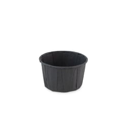 Bakje papier (FSC®) rond zwart 4.0oz / 120ml, ø 70 x h43mm