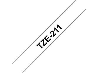 Brother TZe211 Labeltape, 6 mm x 8 m, Zwart op Wit artikel afbeelding