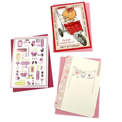 Wenskaart Paperclip navulset geboorte dochter set à 6 kaarten artikel afbeelding