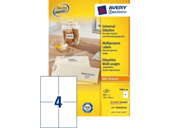 ETIKET AVERY ZWECK 3483-200 105X148MM 800ST  artikel afbeelding