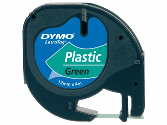 LABELTAPE DYMO 91204 12MMX4M LETRATAG GROEN/ZWART artikel afbeelding