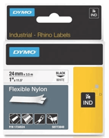 Labeltape Dymo Rhino 1734524 24mmx3.5m flexibel nylon zwart op wit