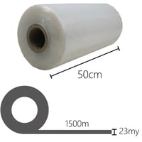 Machinewikkelfolie 50cm breed 23my Transparant