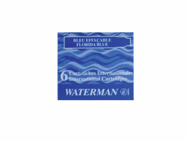 Inktpatroon Waterman internationaal Florida blauw pak à 6 stuks