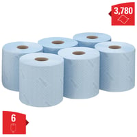 Poetsrol KC WypAll 7494 L10 1-laags 18,3cmx239m 630 vel blauw