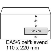 Envelop Raadhuis 110x220mm VR P/S/pk200