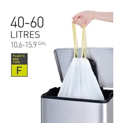 Afvalzak EKO met  trekband 40-60 liter type F wit artikel afbeelding