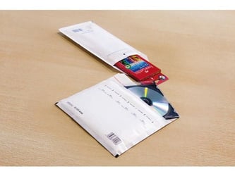 RAADHUIS B12 Luchtkussenenvelop, 225 x 105 mm, Kraftpapier, Wit (pak 5 stuks)