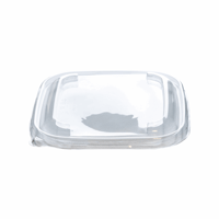 RPET deksel voor BOX-500ML/170X170X35MM-BRUIN en BOX-750ML/170X170X52MM-BRUIN, kleur bruin