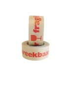 Waarschuwingstape IEZZY papier bruin 50mmx50m rood breekbaar