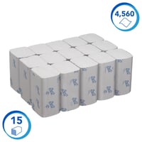 Handdoek KC Scott i-vouw 1-laags 21x20cm wit 15x304st 6689