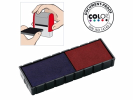 Colop Reserve kussen t.b.v. zelfinktende stempels E/12/2 rood/blauw voor S120/WD (pak 2 stuks)