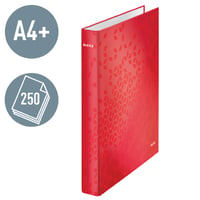 Ringband Leitz WOW gelamineerd 2-rings D-mech rood