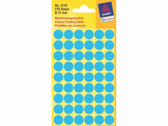 ETIKET AVERY ZWECK 3142 12MM BLAUW 270ST artikel afbeelding
