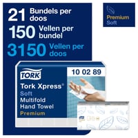 Handdoek Tork Xpress H2 multifold Premium 2-laags wit 100289